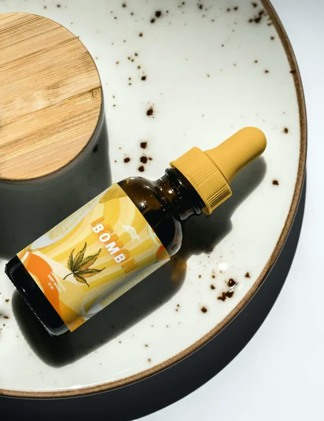 BOMB serum on speckled plate